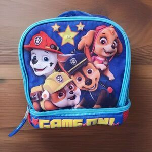 Paw Patrol Dual Lunch Bag Tote  Game On Insulated Nickelodeon 2 Compartments Zip